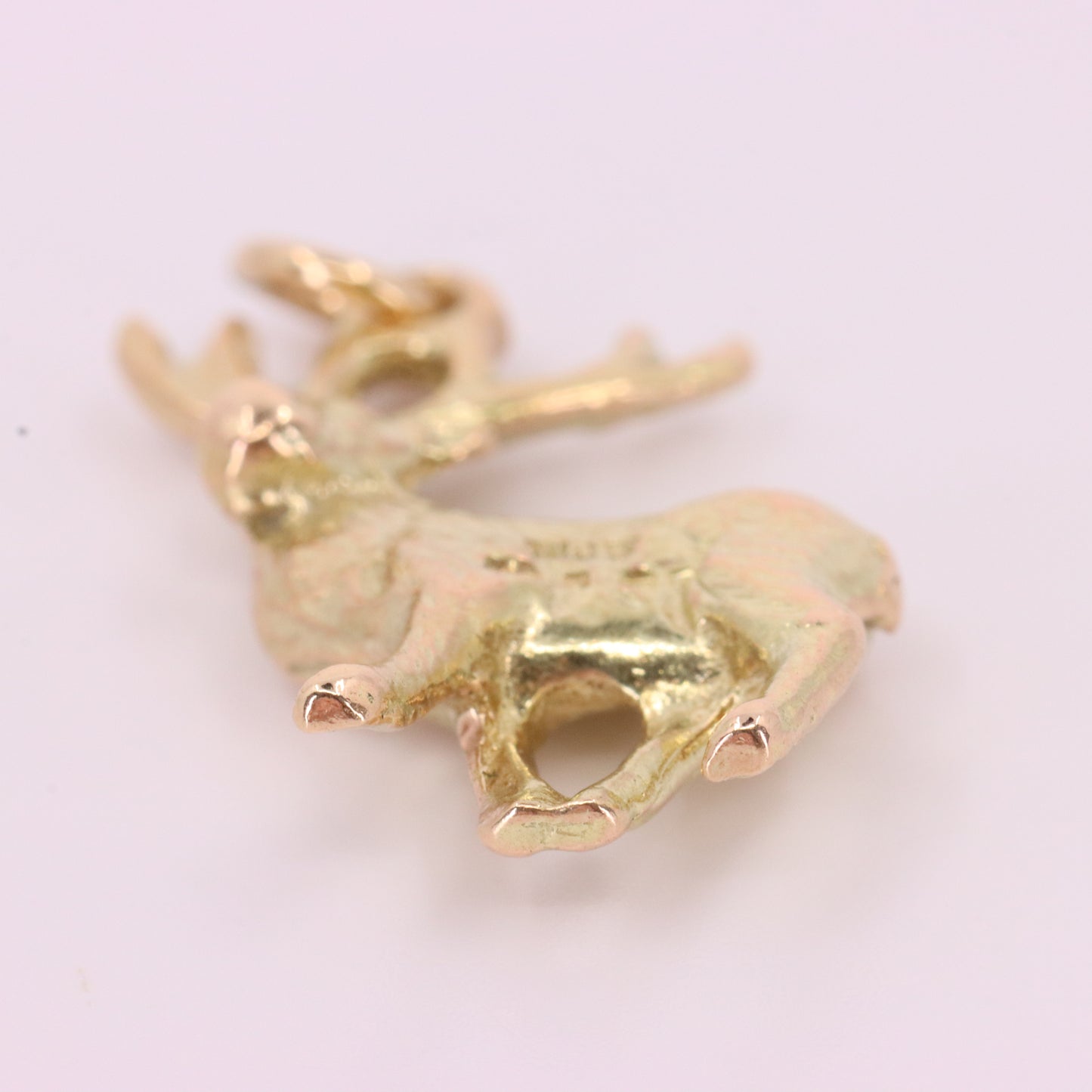 Vintage 9ct Hallmarked Yellow Gold Stag Deer Charm Pendant Scottish Country Gift