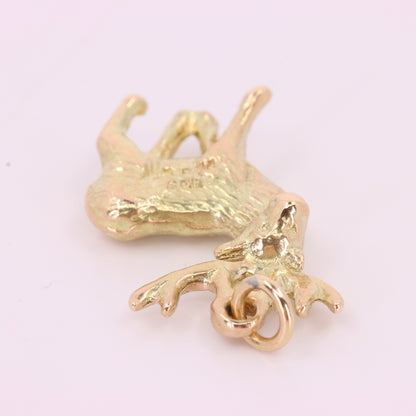Vintage 9ct Hallmarked Yellow Gold Stag Deer Charm Pendant Scottish Country Gift