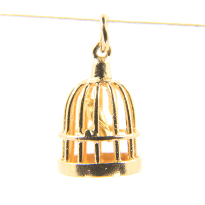 Vintage 9ct Gold Hallmarked Bird Cage Charm Pendant