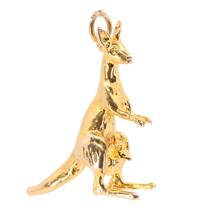 Vintage 9ct Hallmarked Yellow Gold Kangaroo Pendant Charm Australian Animal Gift