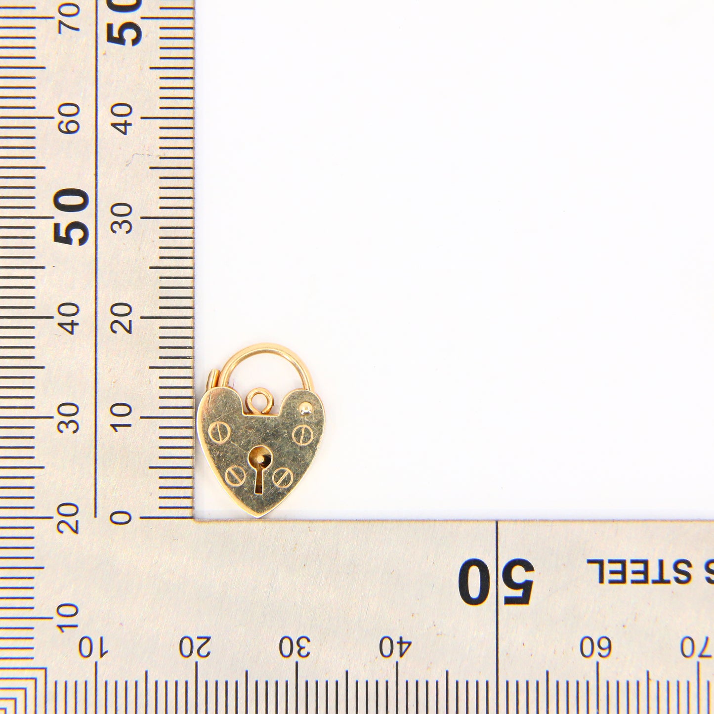 Vintage 9ct Heart Lock Gold Charm Padlock Closer Pendant Hallmarked Gifts Crafts