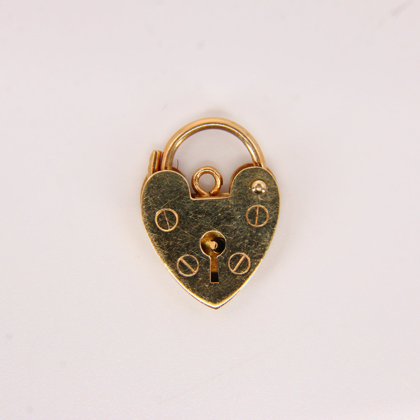 Vintage 9ct Heart Lock Gold Charm Padlock Closer Pendant Hallmarked Gifts Crafts