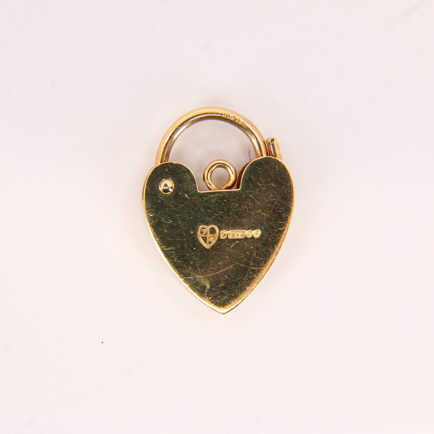 Vintage 9ct Heart Lock Gold Charm Padlock Closer Pendant Hallmarked Gifts Crafts