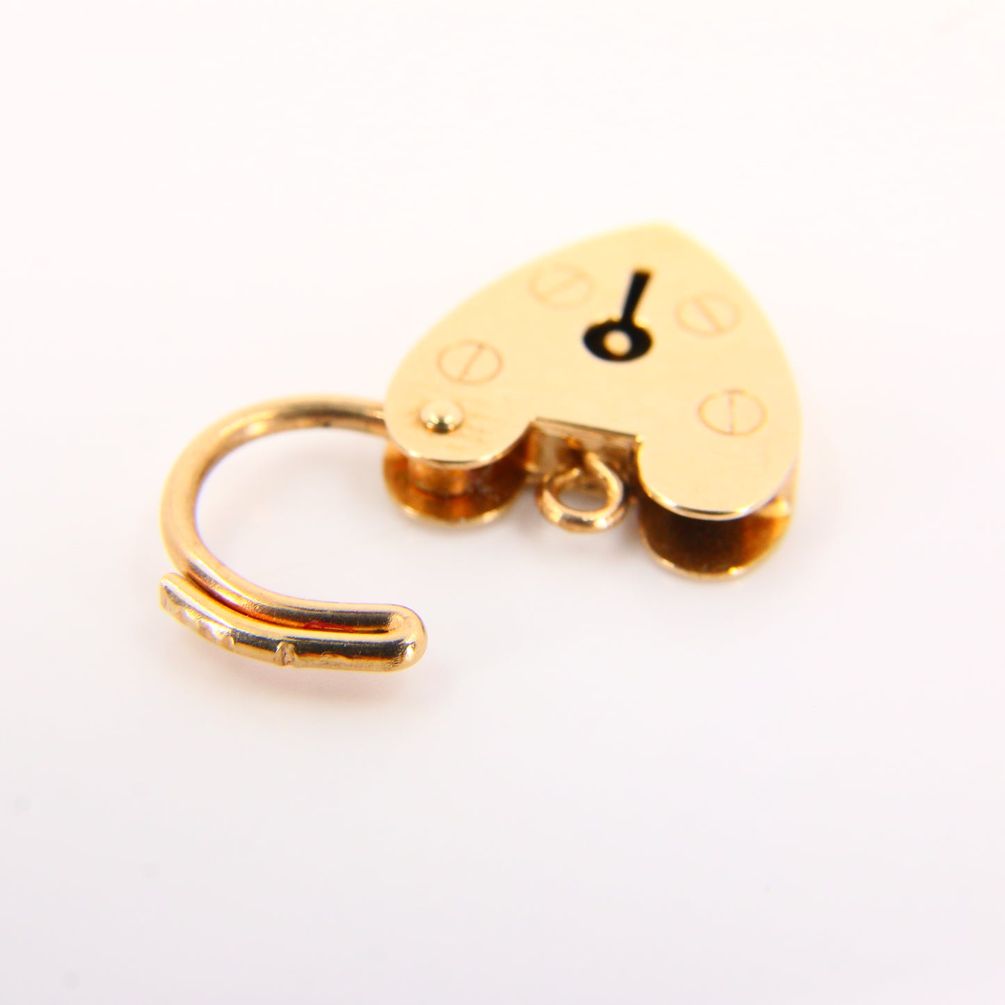 Vintage 9ct Heart Lock Gold Charm Padlock Closer Pendant Hallmarked Gifts Crafts