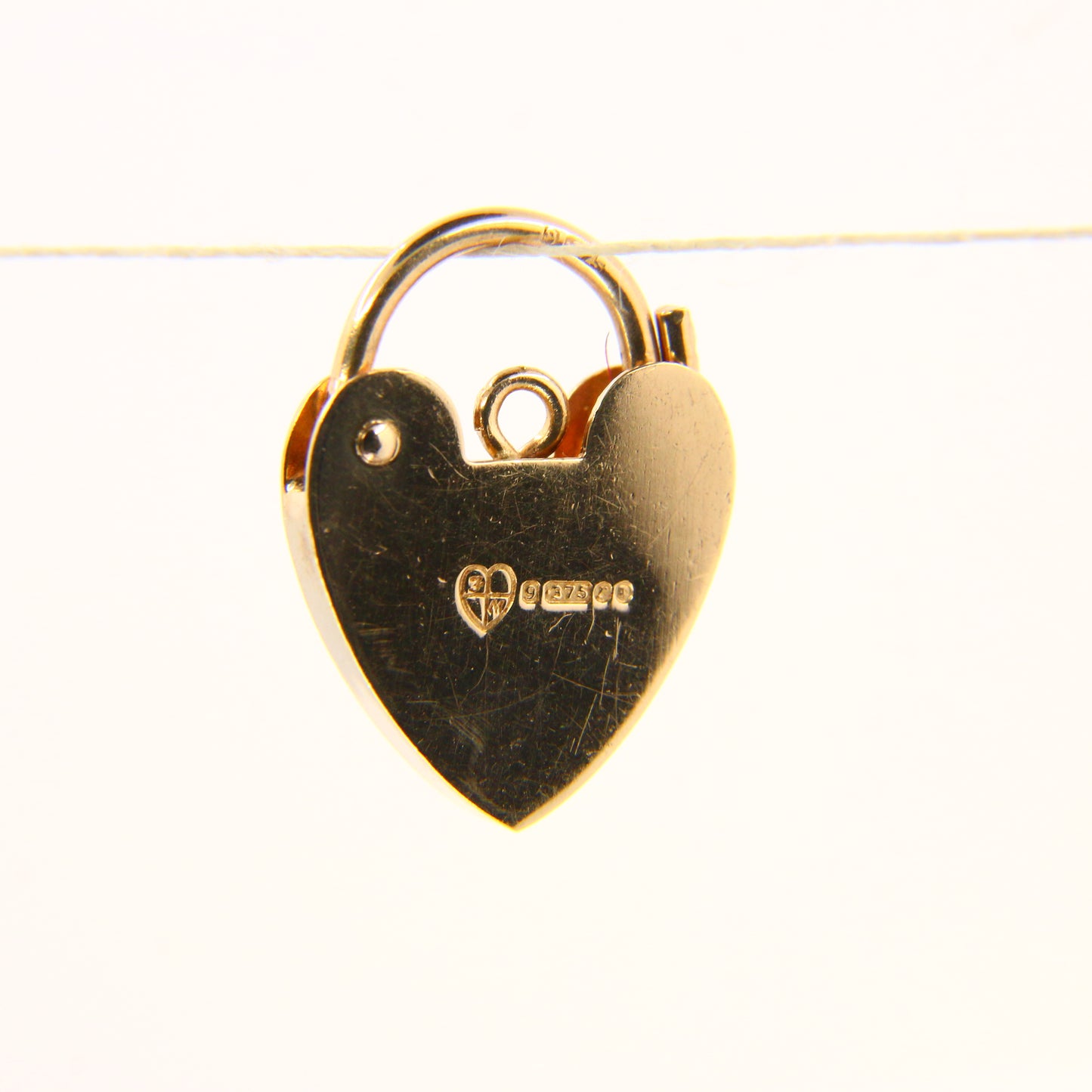 Vintage 9ct Heart Lock Gold Charm Padlock Closer Pendant Hallmarked Gifts Crafts