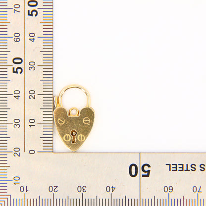 Vintage 9ct Heart Lock Gold Charm Padlock Closer Pendant Hallmarked Gifts Crafts