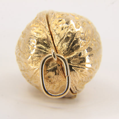 Vintage 9ct Gold Hallmarked Walnut Nut Locket Pendant Charm