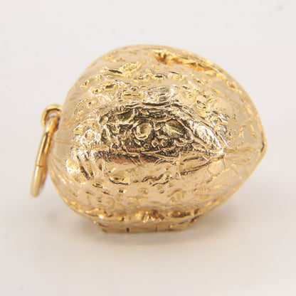 Vintage 9ct Gold Hallmarked Walnut Nut Locket Pendant Charm