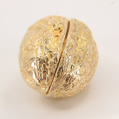 Vintage 9ct Gold Hallmarked Walnut Nut Locket Pendant Charm