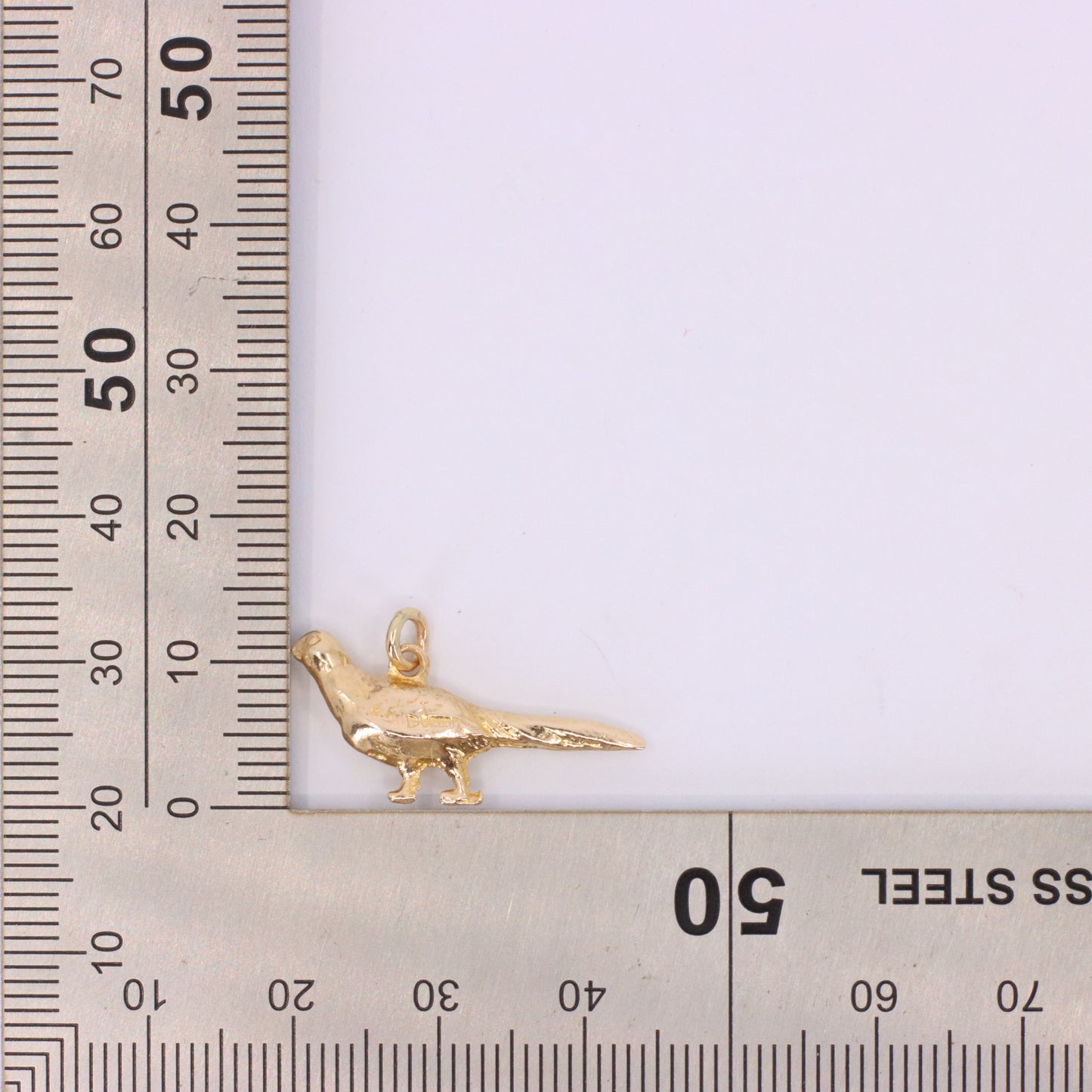 Vintage 9ct Hallmarked Gold Pheasant Bird Charm Pendant Scottish Country Gift