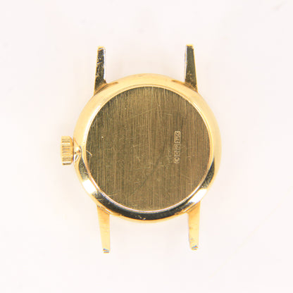 Vintage 18ct Hallmarked Gold Omega Ladies Watch Head 19mm Swiss 17 Jewel Manual Wind