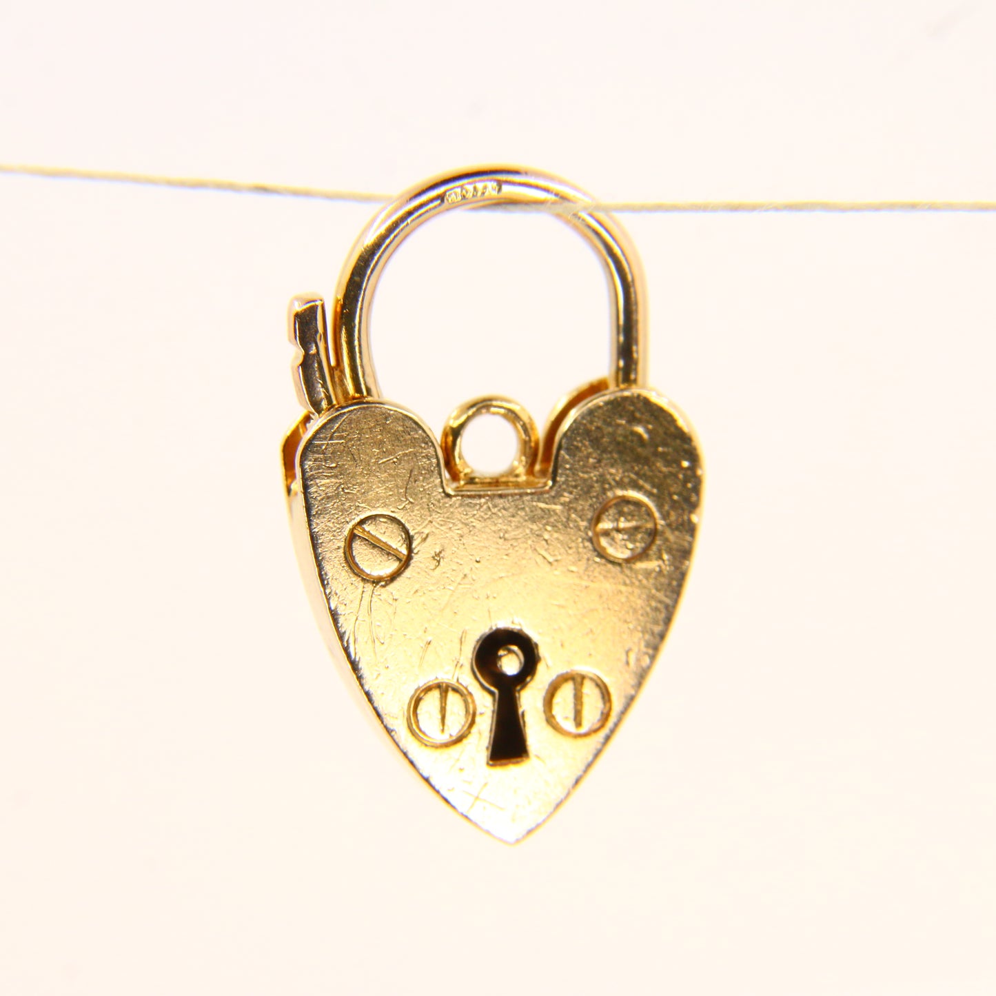 Vintage 9ct Heart Lock Gold Charm Padlock Closer Pendant Hallmarked Gifts Crafts