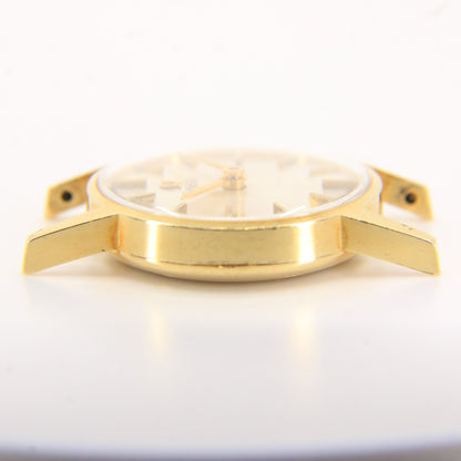 Vintage 18ct Hallmarked Gold Omega Ladies Watch Head 19mm Swiss 17 Jewel Manual Wind