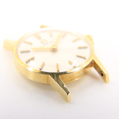 Vintage 18ct Hallmarked Gold Omega Ladies Watch Head 19mm Swiss 17 Jewel Manual Wind