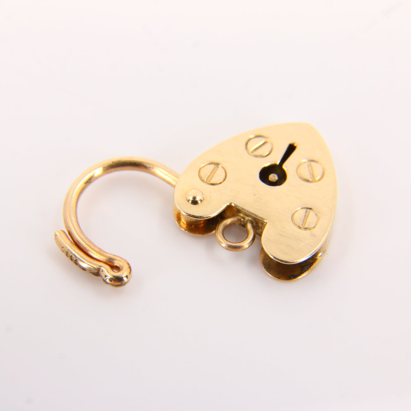 Vintage 9ct Heart Lock Gold Charm Padlock Closer Pendant Hallmarked Gifts Crafts