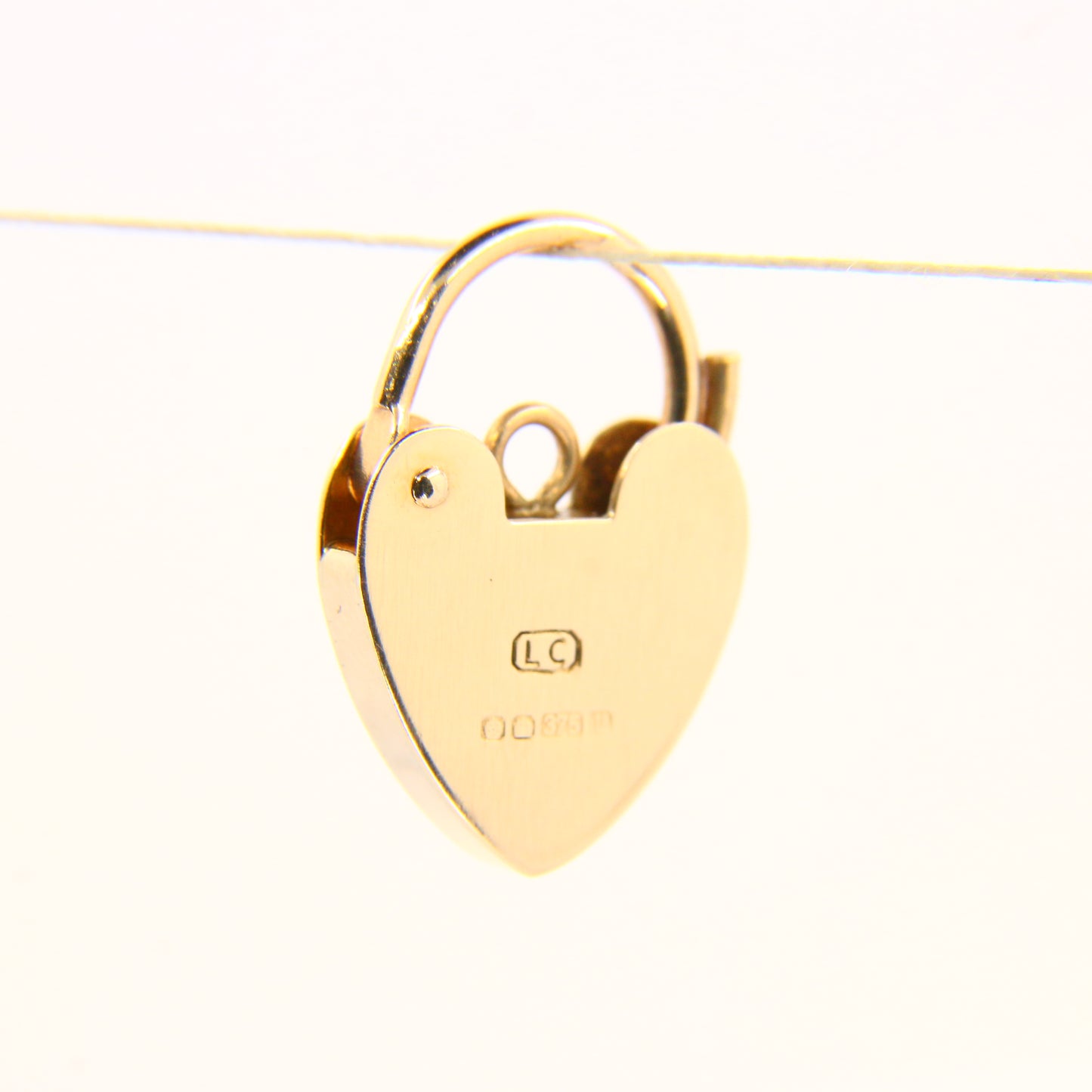 Vintage 9ct Heart Lock Gold Charm Padlock Closer Pendant Hallmarked Gifts Crafts