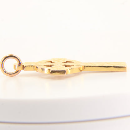 Antique 9ct Gold Hallmarked Celtic Cross Pendant 1915 Engraved