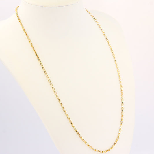 Vintage 9ct Gold Round Link Chain Necklace Fine Jewellery Yellow Gold Necklace