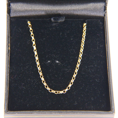 Vintage 9ct Belcher Chain Link Necklace Hallmarked Yellow Gold Boxed Gift