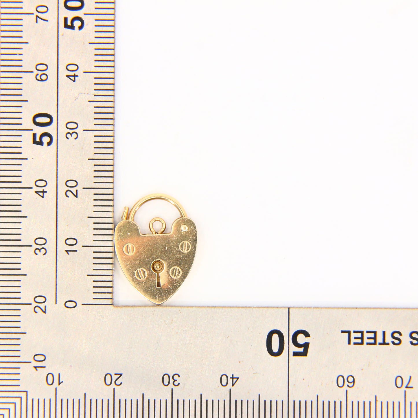 Vintage 9ct Heart Lock Gold Charm Padlock Closer Pendant Hallmarked Gifts Crafts