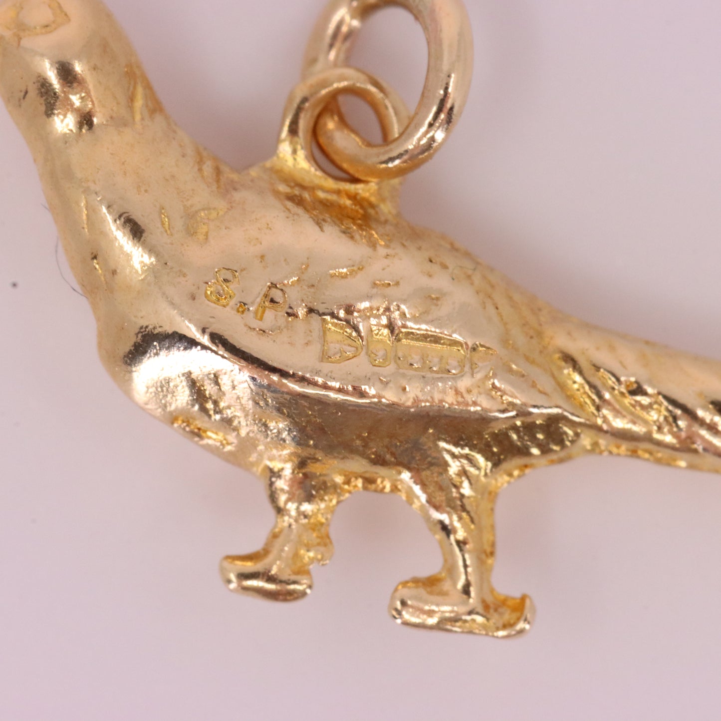 Vintage 9ct Hallmarked Gold Pheasant Bird Charm Pendant Scottish Country Gift
