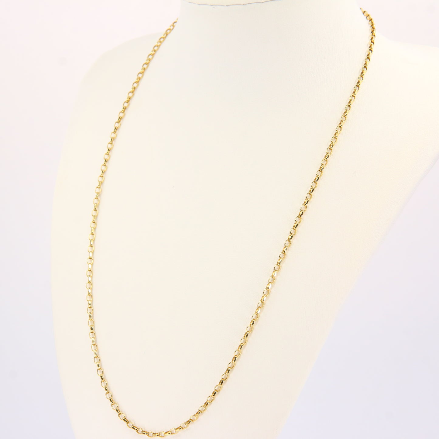 Vintage 9ct Gold Round Link Chain Necklace Fine Jewellery Yellow Gold Necklace