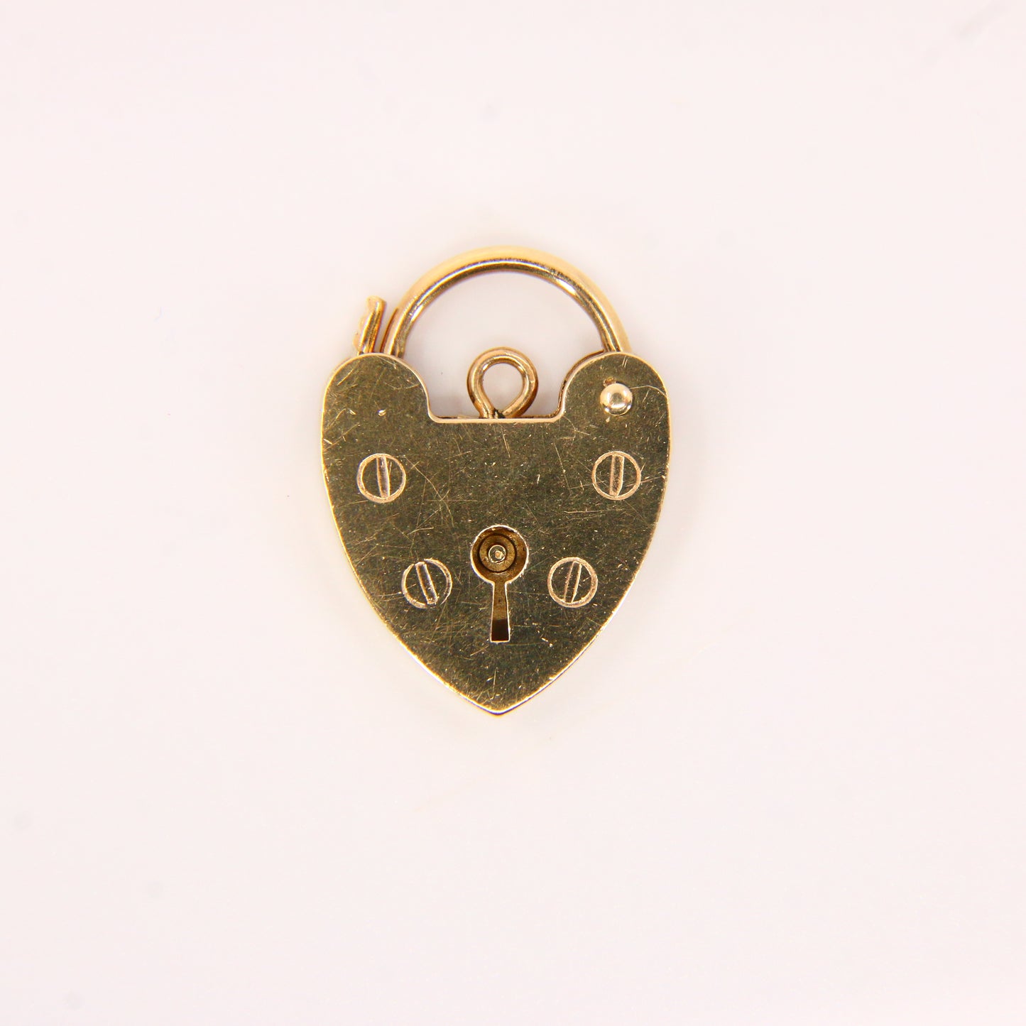 Vintage 9ct Heart Lock Gold Charm Padlock Closer Pendant Hallmarked Gifts Crafts