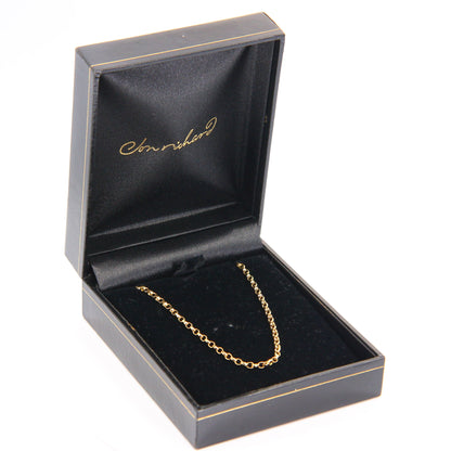 Vintage 9ct Belcher Chain Link Necklace Hallmarked Yellow Gold Boxed Gift