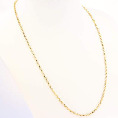 Vintage 9ct Belcher Chain Link Necklace Hallmarked Yellow Gold Boxed Gift