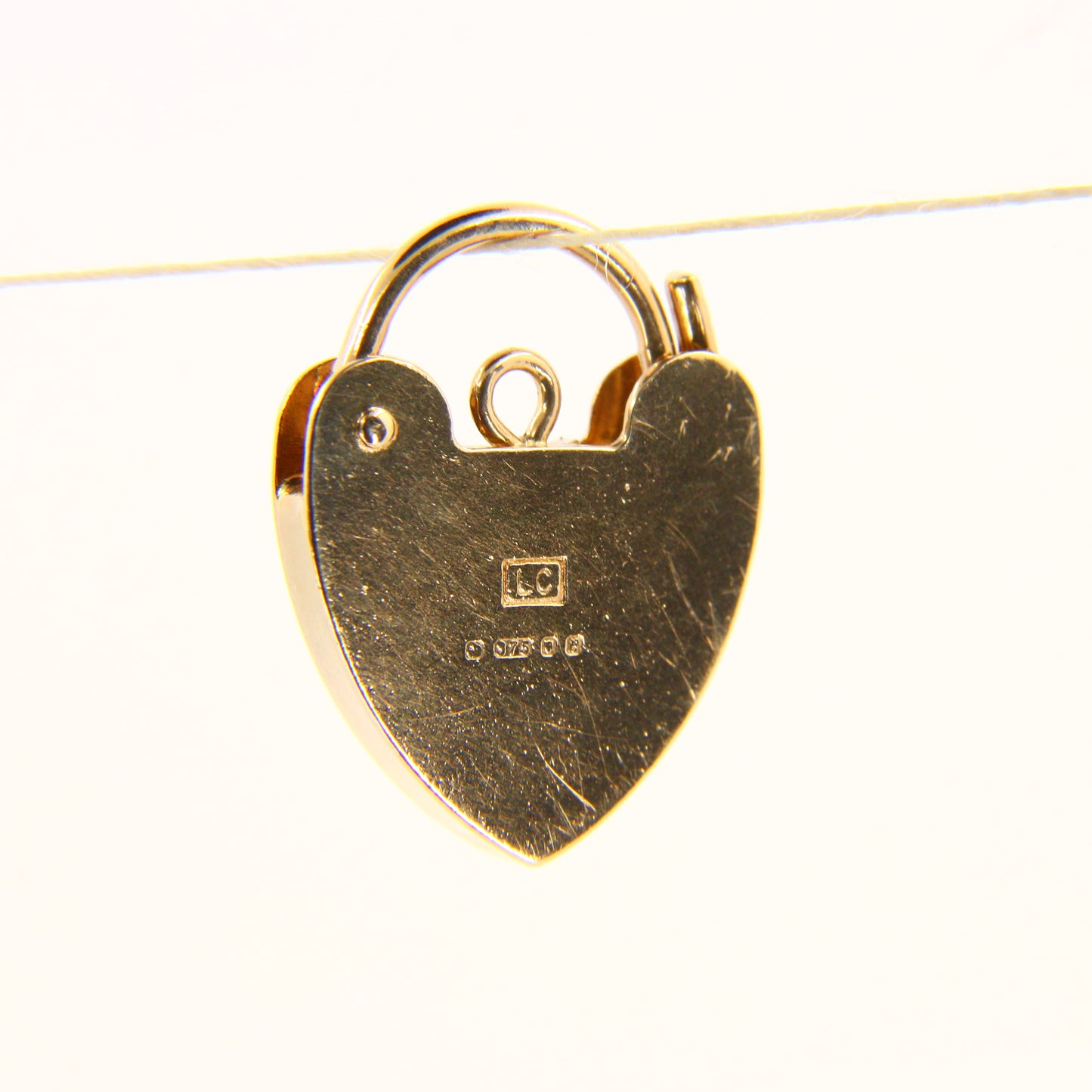 Vintage 9ct Heart Lock Gold Charm Padlock Closer Pendant Hallmarked Gifts Crafts