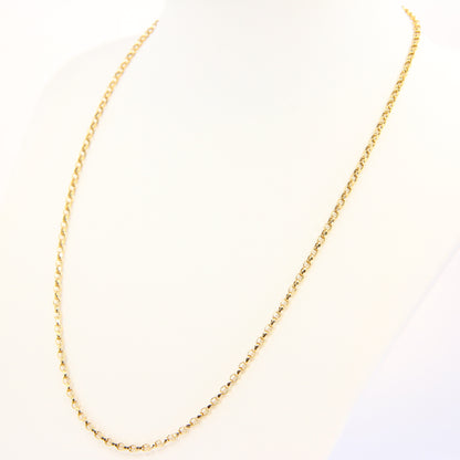 Vintage 9ct Belcher Chain Link Necklace Hallmarked Yellow Gold Boxed Gift