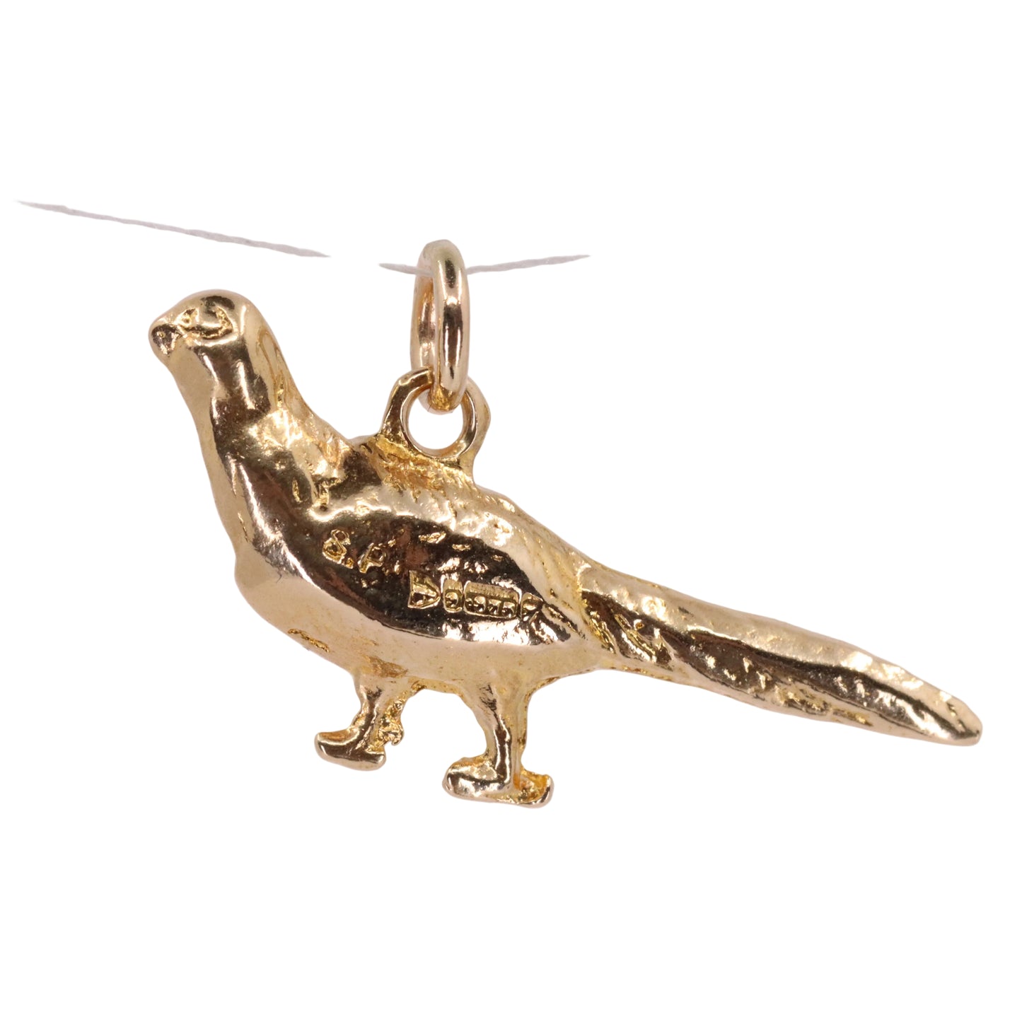 Vintage 9ct Hallmarked Gold Pheasant Bird Charm Pendant Scottish Country Gift