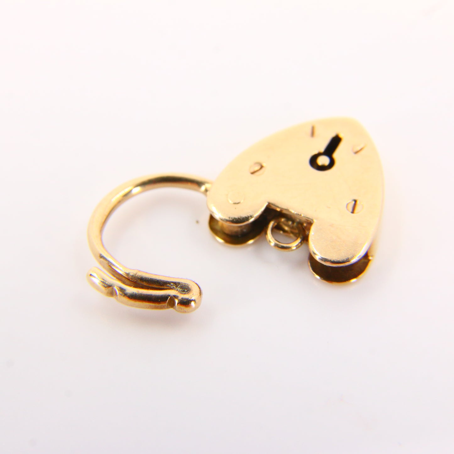 Vintage 9ct Heart Lock Gold Charm Padlock Closer Pendant Hallmarked Gifts Crafts