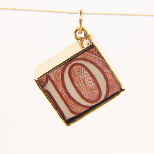 Vintage 9ct Gold Hallmarked Emergency Fund £10 Break Glass Charm