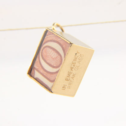 Vintage 9ct Gold Hallmarked Emergency Fund £10 Break Glass Charm