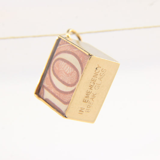 Vintage 9ct Gold Hallmarked Emergency Fund £10 Break Glass Charm