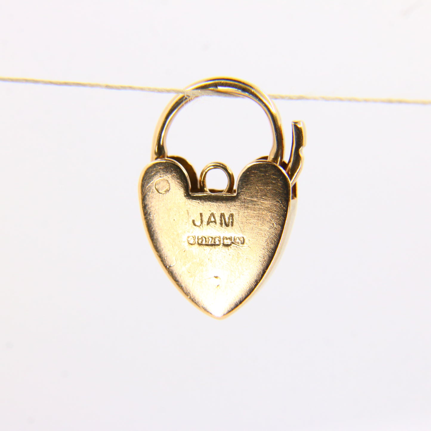 Vintage 9ct Heart Lock Gold Charm Padlock Closer Pendant Hallmarked Gifts Crafts