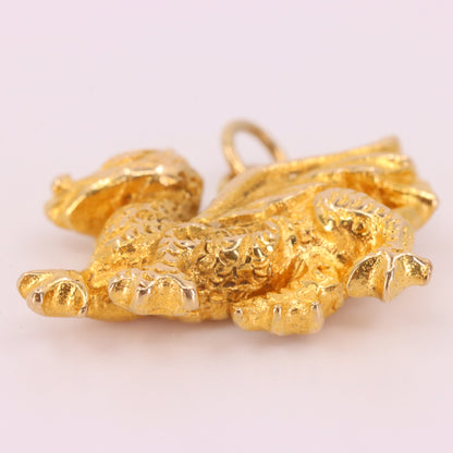 Vintage 9ct Hallmarked  Gold Welsh Dragon Charm Pendant Wales Symbol Gift