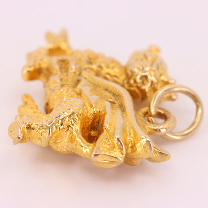 Vintage 9ct Hallmarked  Gold Welsh Dragon Charm Pendant Wales Symbol Gift