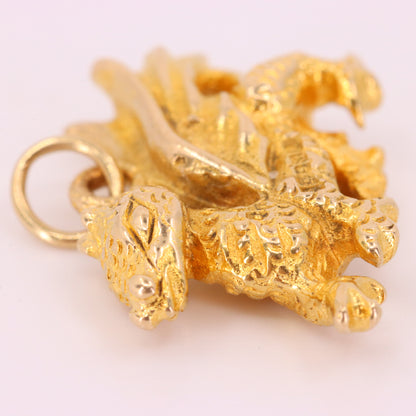 Vintage 9ct Hallmarked  Gold Welsh Dragon Charm Pendant Wales Symbol Gift