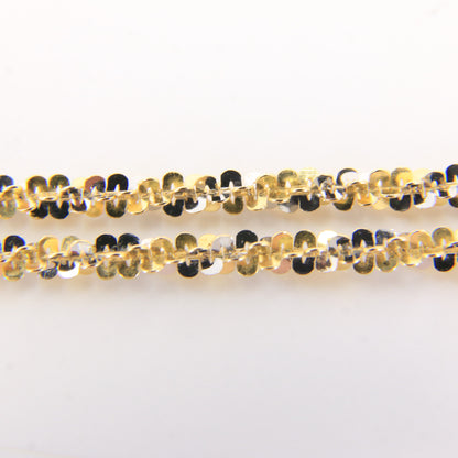 Vintage 9ct Hallmarked Gold Multitone 2.6 mm Twist Link Necklace 18 Inch Boxed