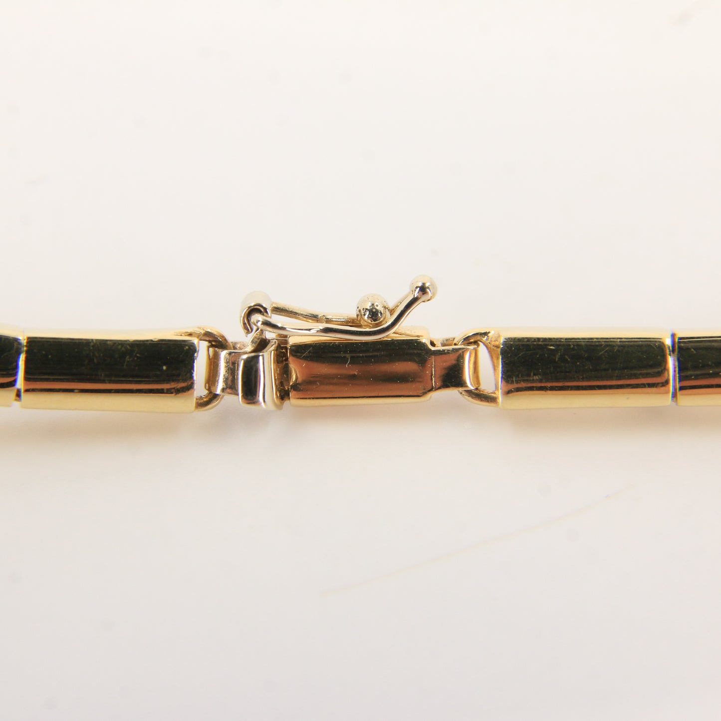 Vintage 14ct Hallmarked Yellow Gold Opal Panel Link Necklace 17.5 Inch Boxed