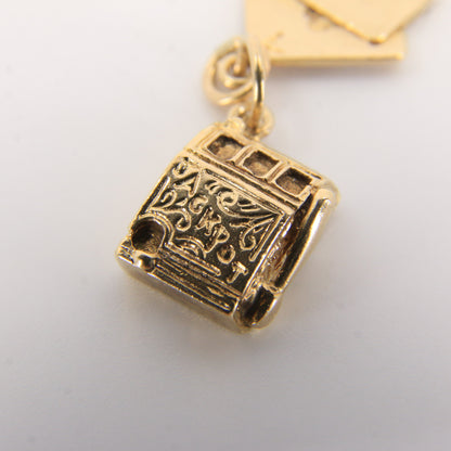 Vintage 9ct Gold Casino Charm Set Hallmarked Slot Machine & Pocket Rockets