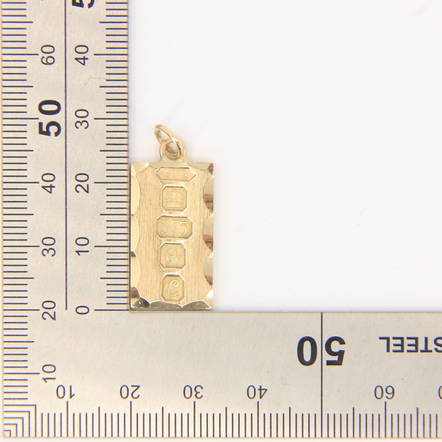 Vintage 9ct Gold Hallmarked Ingot Pendant Birmingham 1977