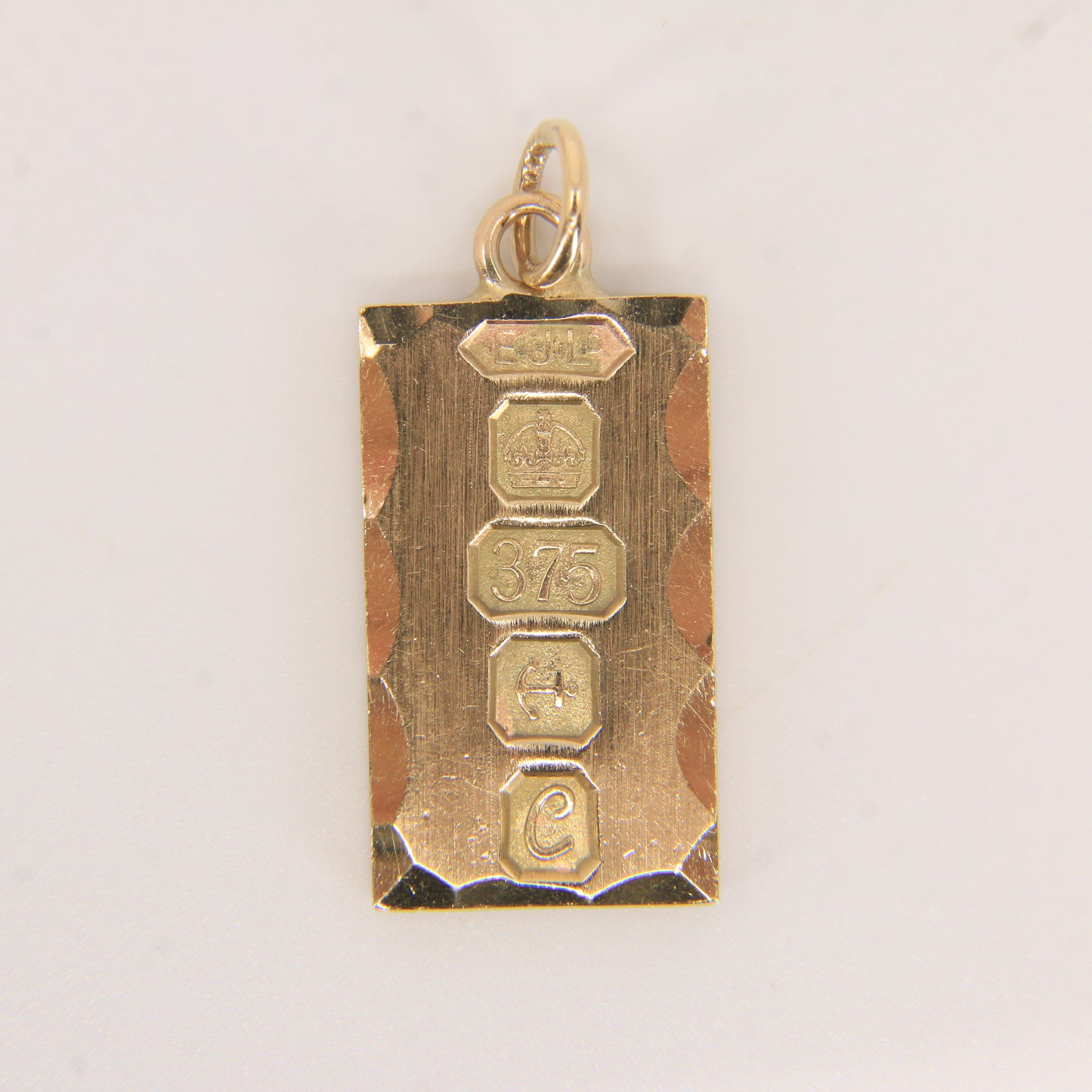 Vintage 9ct Gold Hallmarked Ingot Pendant Birmingham 1977