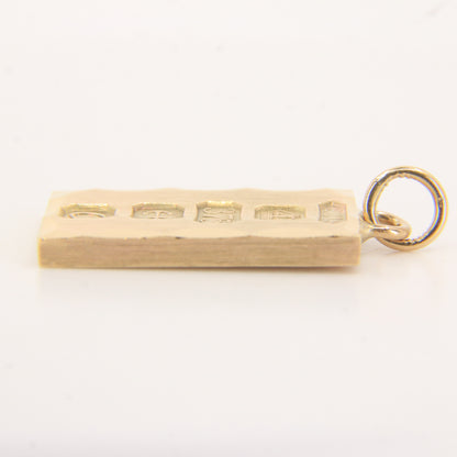 Vintage 9ct Gold Hallmarked Ingot Pendant Birmingham 1977
