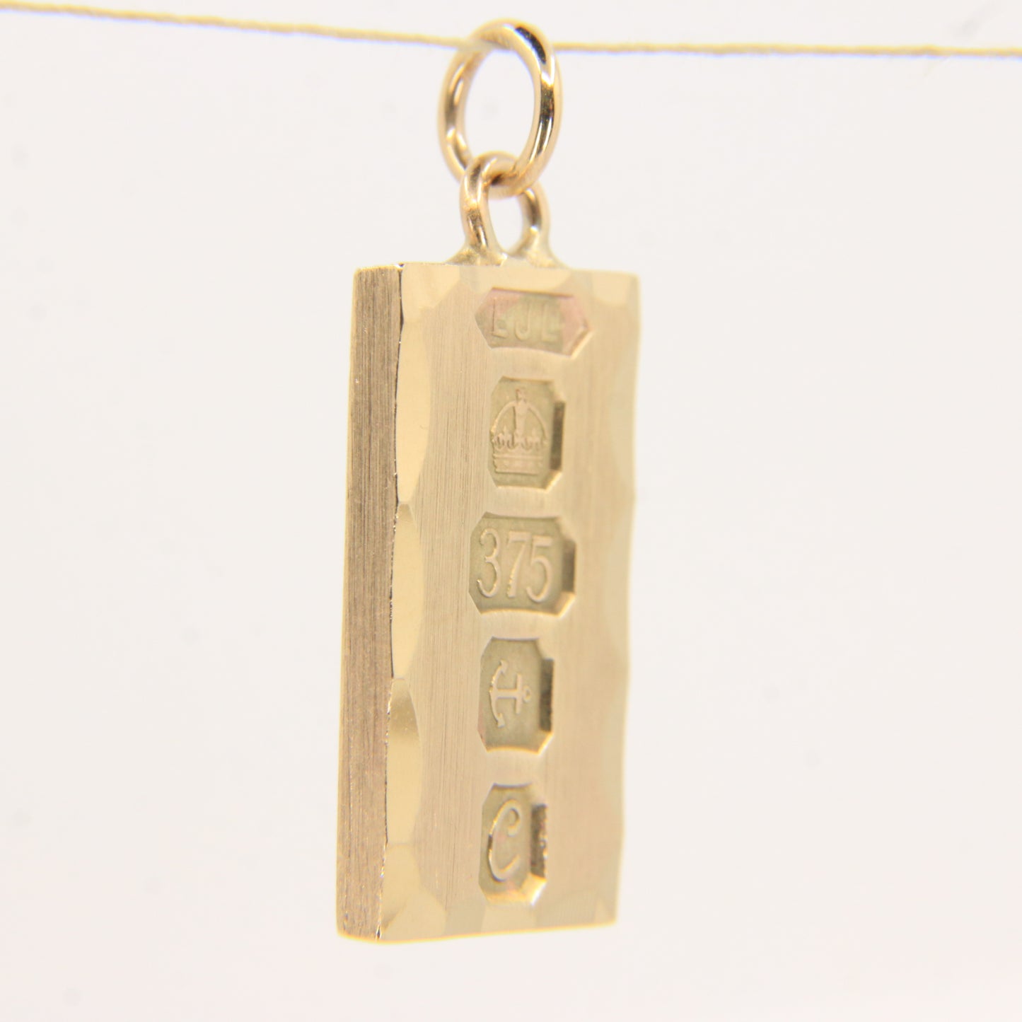 Vintage 9ct Gold Hallmarked Ingot Pendant Birmingham 1977