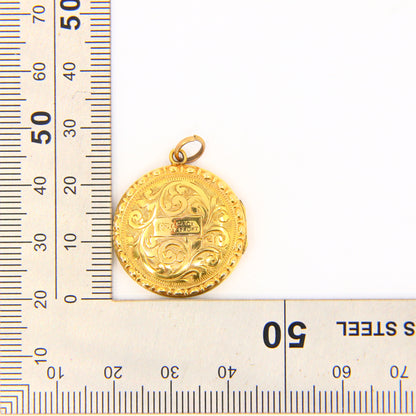 Antique Victorian B+F Gold 2 Photo Locket Pendant 2 Photo 9ct Rolled Gold Charm