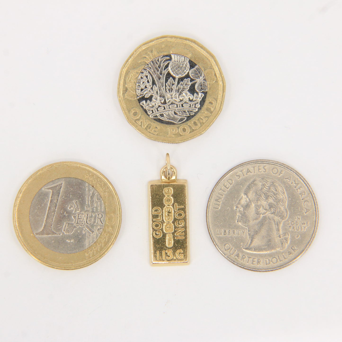 Vintage 9ct Gold Hallmarked Ingot Pendant Solid Gold Collectable