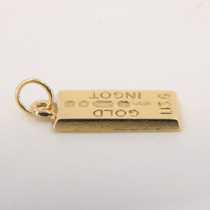 Vintage 9ct Gold Hallmarked Ingot Pendant Solid Gold Collectable
